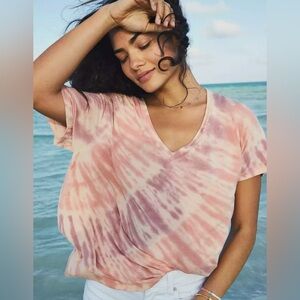 AMERICAN EAGLE Tie-Dye T-Shirt Short Sleeve Brown Orange Women’s Large